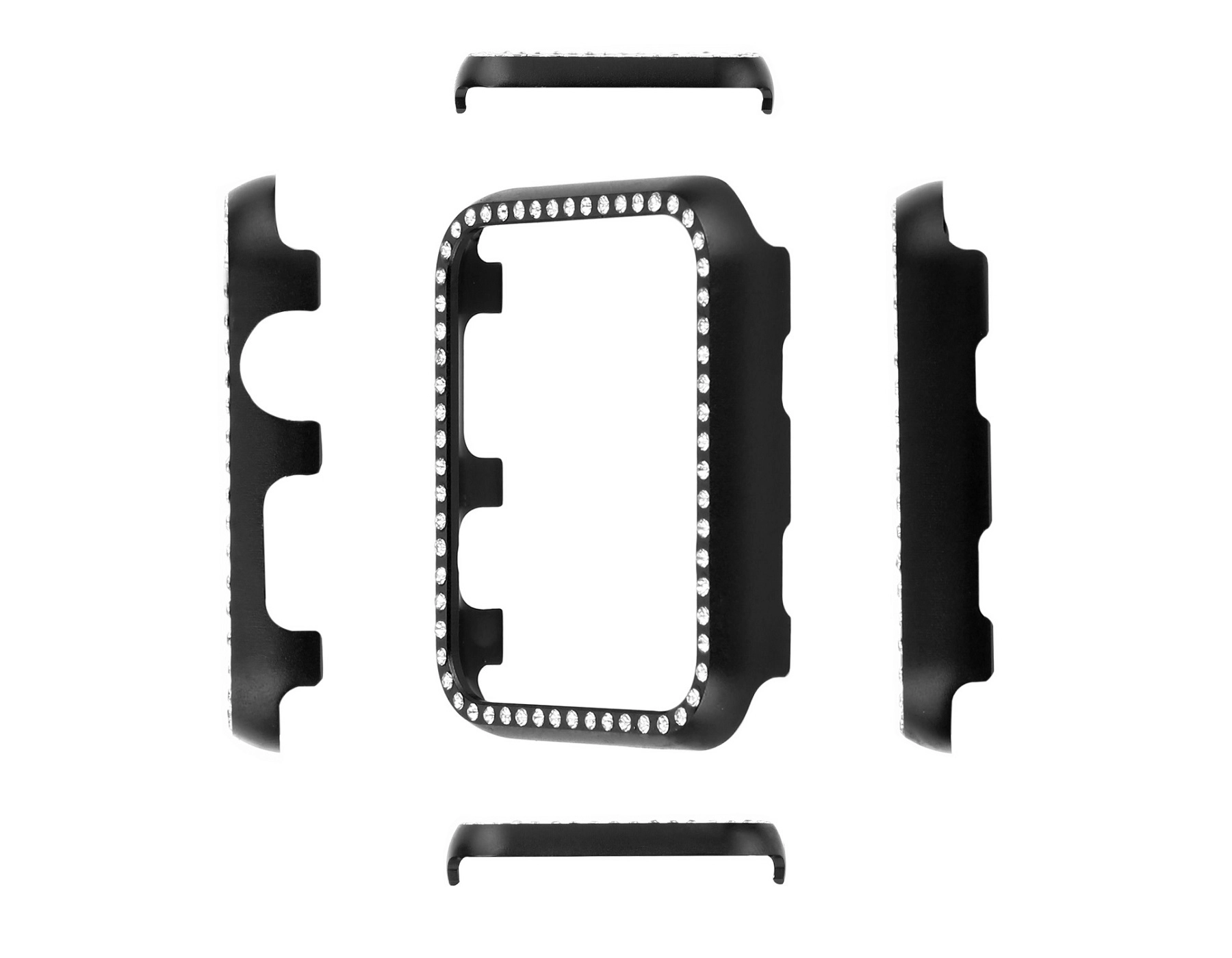 CBIW138 Shiny Rhinestone Metal Bumper estuche protector para Apple Watch