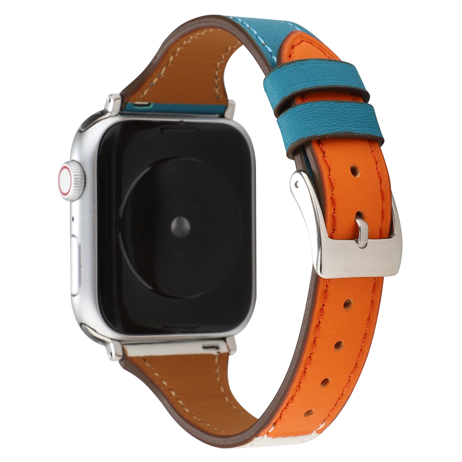 CBIW204 سليم رقيق جلد طبيعي حزام ساعة معصم لـ iWatch Series 6 5 4 3 SE معصم