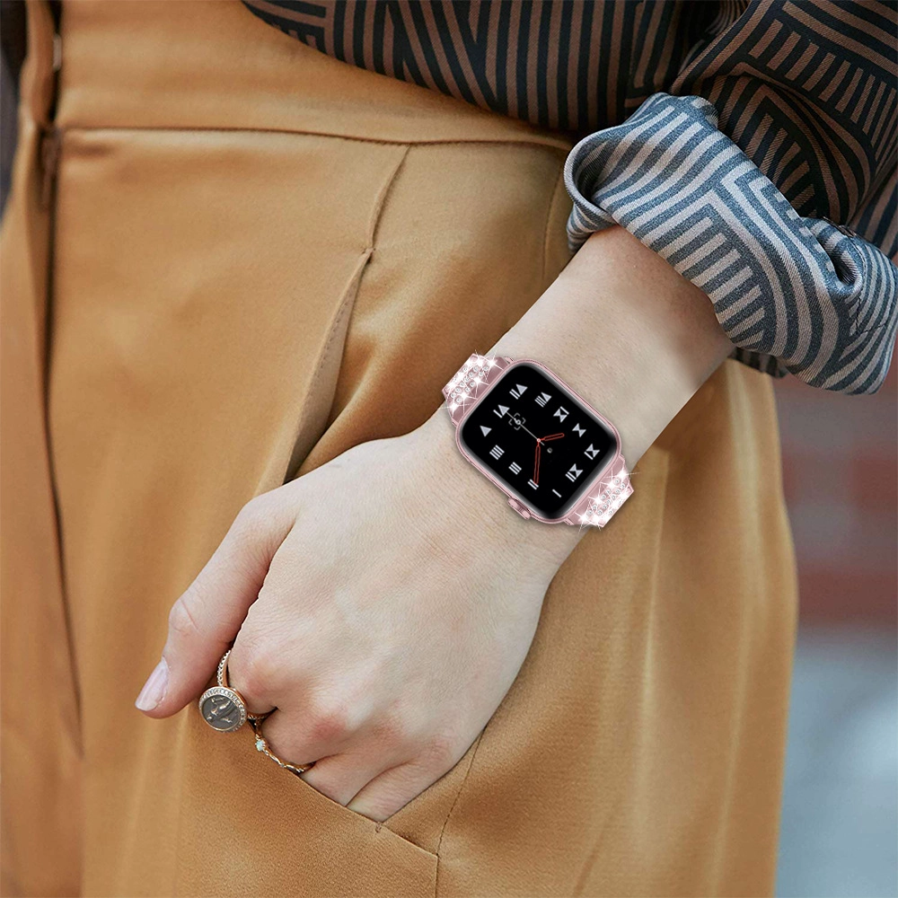 CBIW213 Fashion Bling Rhinestone Metal Watch Bands For Apple Watch Series 5 4 3 2 1