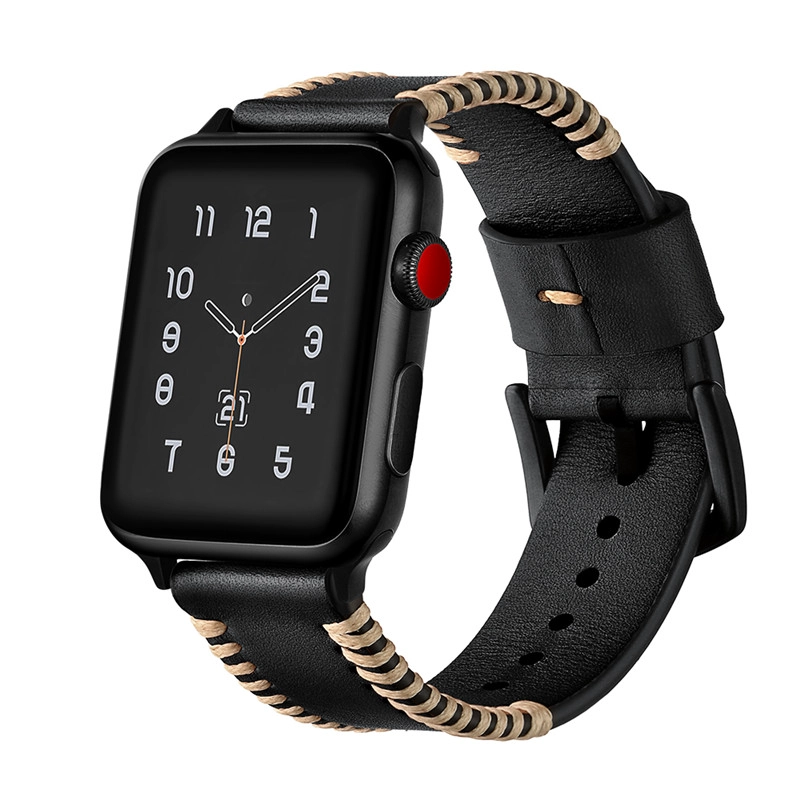 CBIW22 Apple Watch Classic Vintage Style Pulsera de cuero hecha a mano