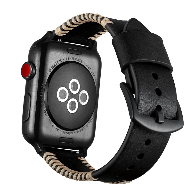 CBIW22 Apple Watch Classic Vintage Style Pulsera de cuero hecha a mano