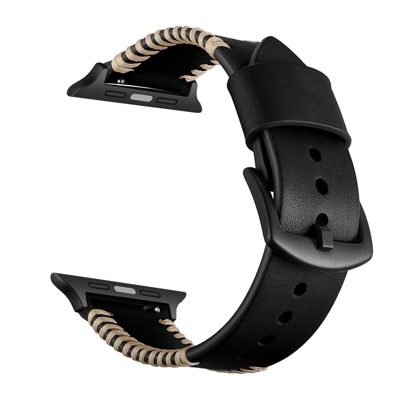CBIW22 Apple Watch Classic Vintage Style Pulsera de cuero hecha a mano