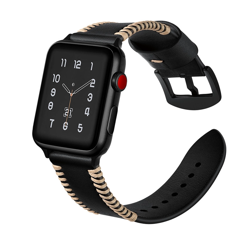 CBIW22 Apple Watch Classic Vintage Style Pulsera de cuero hecha a mano