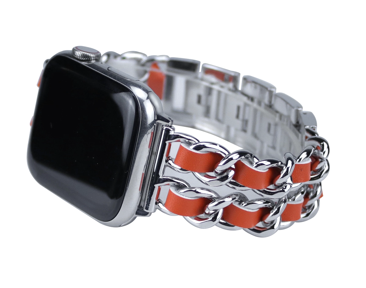 CBIW220 Кожаная петля браслет металлический ремешок для Apple Watch Correas 44 мм 42 мм 40 мм 38 мм