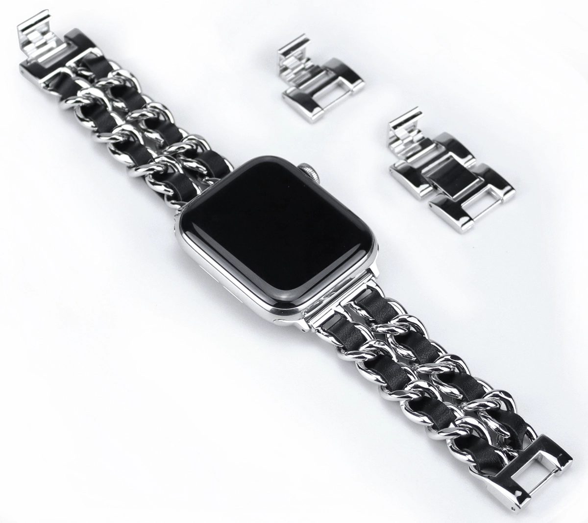 CBIW220 Кожаная петля браслет металлический ремешок для Apple Watch Correas 44 мм 42 мм 40 мм 38 мм