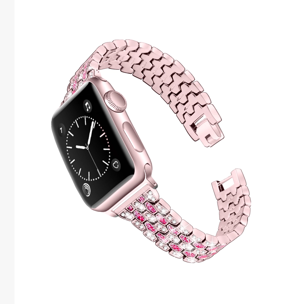 CBIW233 Bling Diamond Metal Reemplazo de reloj de pulsera para Apple Watch