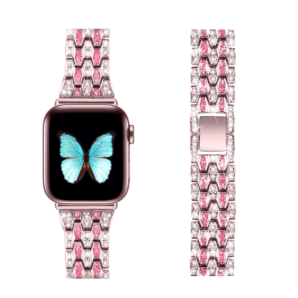 CBIW233 Bling Diamond Metal Reemplazo de reloj de pulsera para Apple Watch