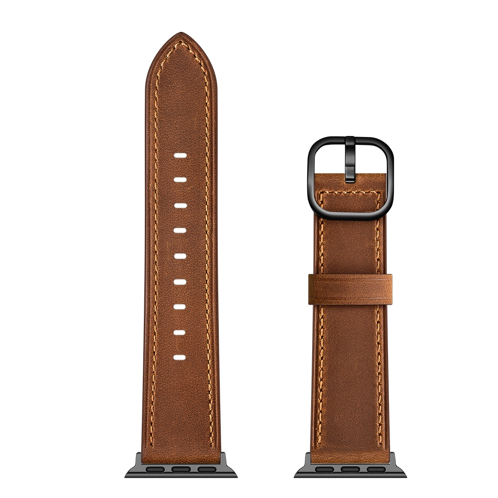 CBIW235 Crazy Horse wzór design skórzane opaski zegarkowe dla Apple Watch Ultra Series 8 7 SE 6 5 4 3