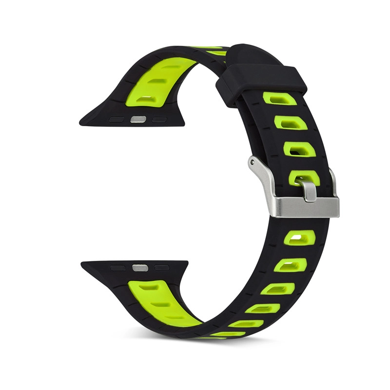 CBIW25 Correa deportiva de silicona suave transpirable de doble color para reloj de Apple