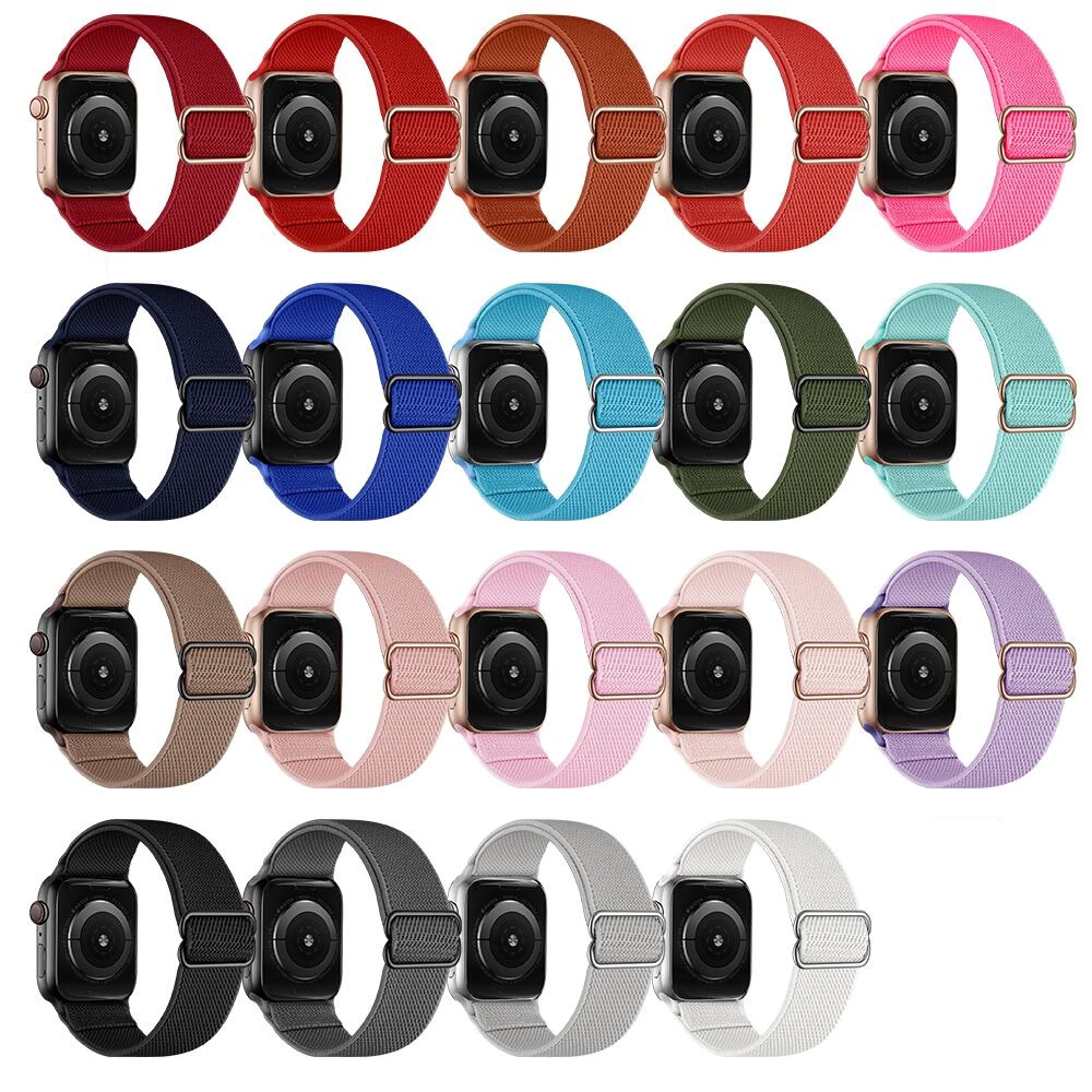 IWATCHシリーズ6 5 4 3 2 1 SEのためのCBIW251新しい調節可能なSTRACHY ELASTICSナイロン時計ストラップ38mm 44mm 44mm 44mm