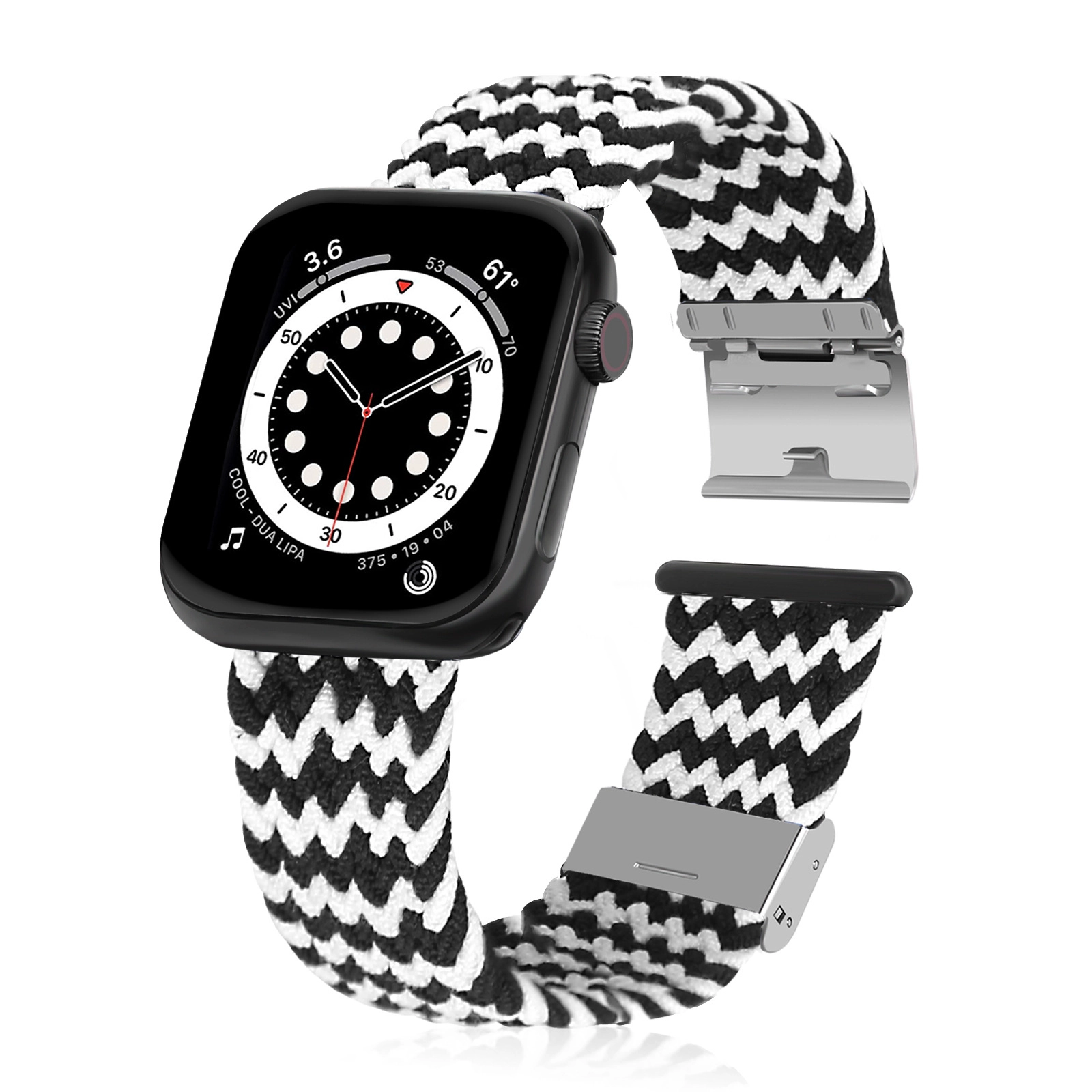 CBIW260 Elásticos ajustables Elastsics Muñequeras Bandas de bucle de nylon solitario trenzado para iWatch Series 6/5/4/3/2/1