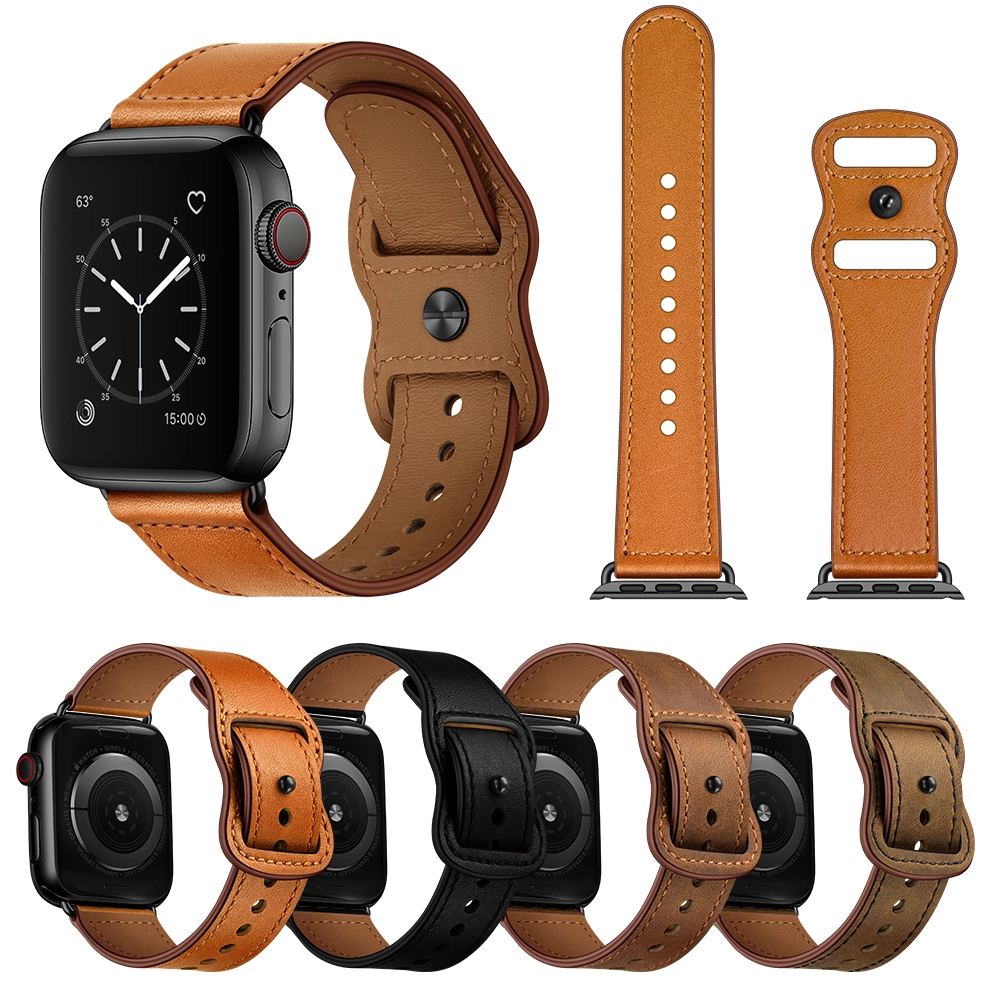 CBIW263 Top Grain Genuine Leather Watch Band Watchband For Apple Series 3 4 5 6 SE Watch Straps