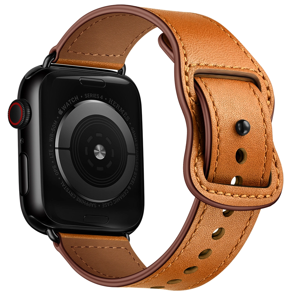 CBIW263 Top Grain Genuine Leather Watch Band Watchband For Apple Series 3 4 5 6 SE Watch Straps