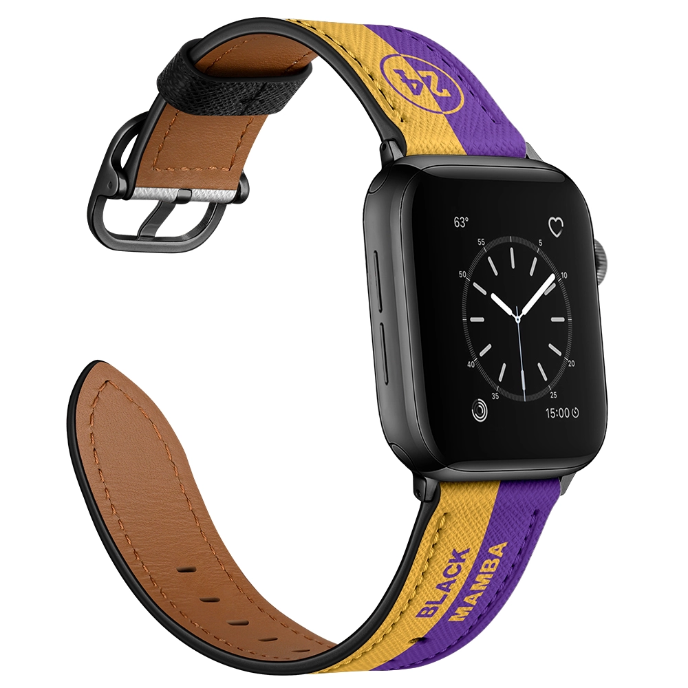 CBIW264 Diseñador de lujo Impresión de cuero genuino Correa de reloj para la correa de la banda de reloj de Apple 42mm 38mm 40mm 44mm