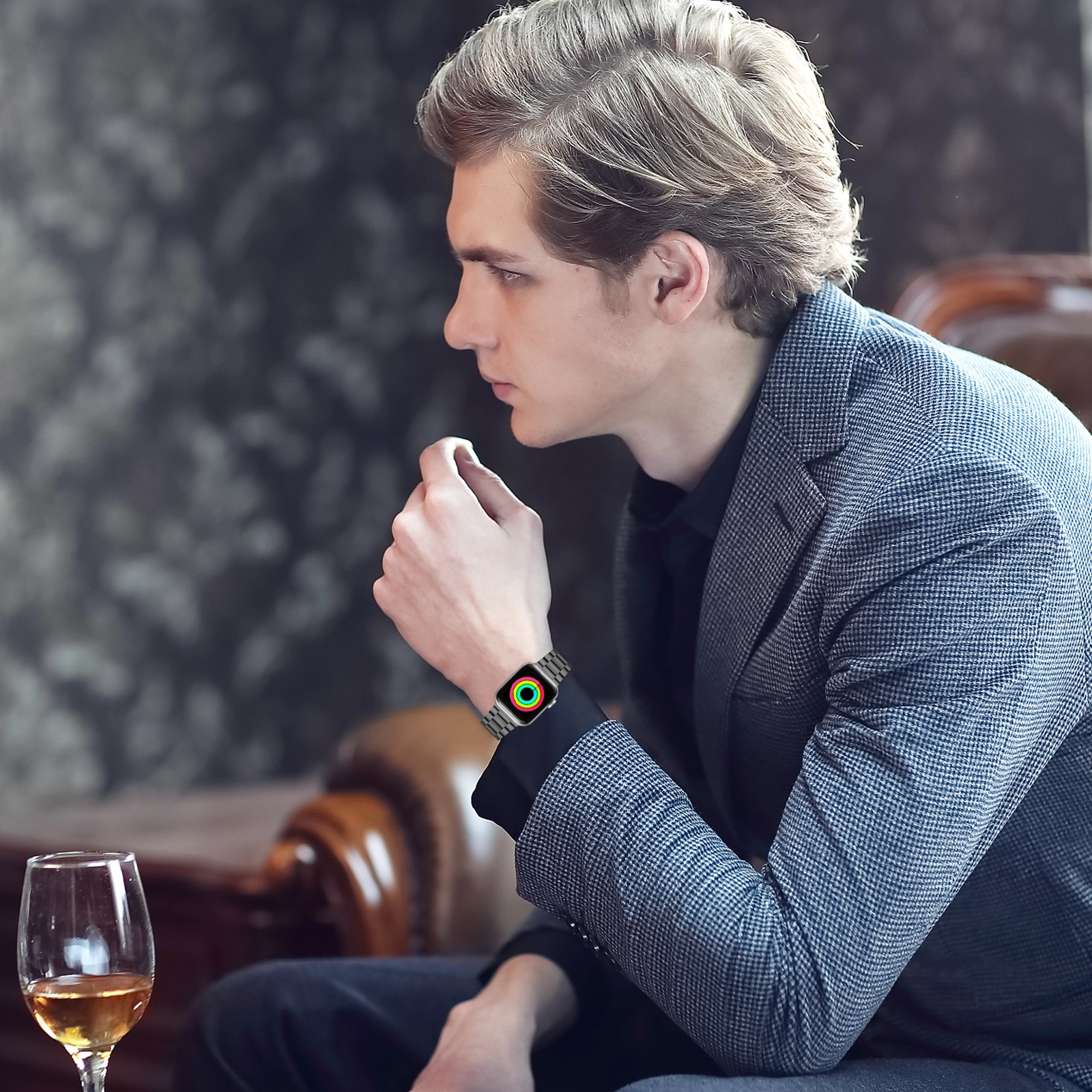 CBIW269 Metalowe Łańcuchowe Linki Bransoletka Zegarek Ze Stali Nierdzewnej Pasek do zespołów Apple Watch Bands 38mm 40mm 44mm 44mm Opaska na IWATCH SE 6 5 4 3