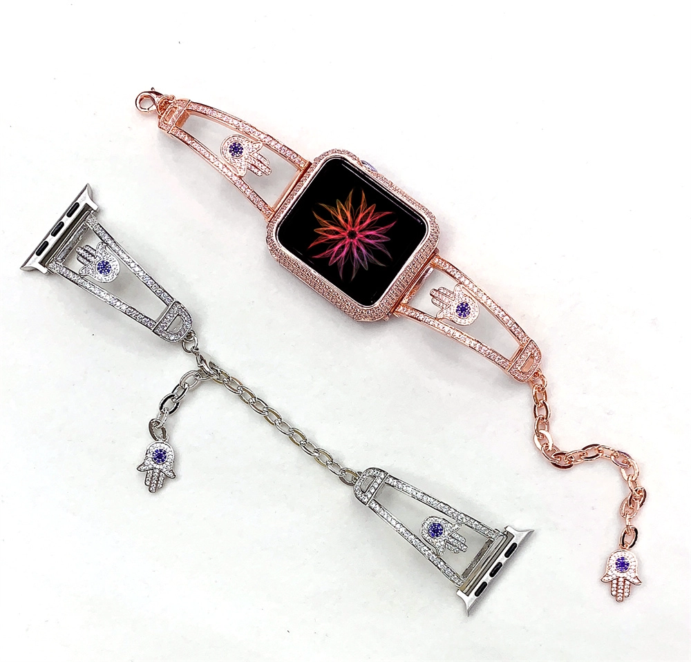 CBIW272 Bling Diamond Ze Stali Nierdzewnej Metalowy Pasek na rękę do Iwatch Series SE 6 5 4 3 2 1