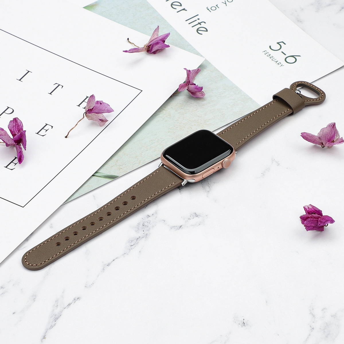 CBIW273 Genuine Leather Watchband For Apple Watch Leather Band Strap 42mm 38mm 40mm 44mm