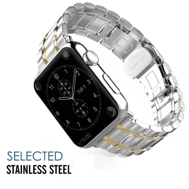 Pulsera CBIW307 iWatch Metal Link con cierre desplegable doble mariposa