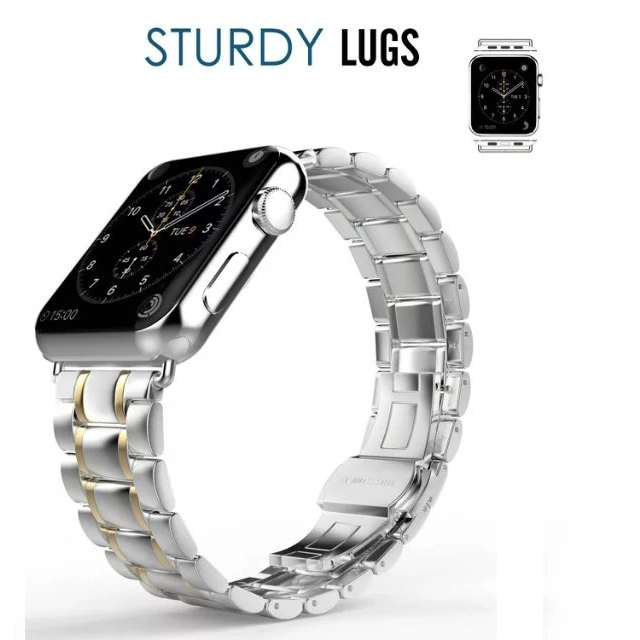 Pulsera CBIW307 iWatch Metal Link con cierre desplegable doble mariposa