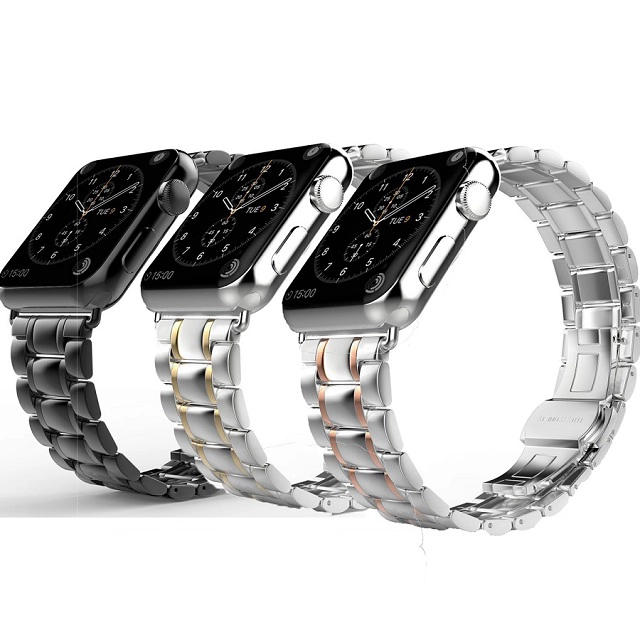 Pulsera CBIW307 iWatch Metal Link con cierre desplegable doble mariposa