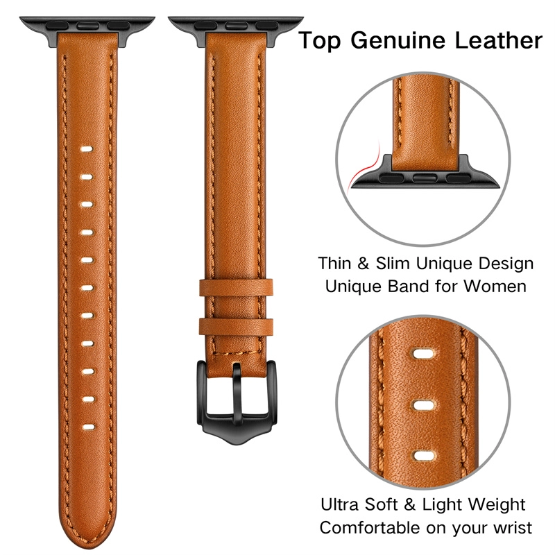 CBIW419 High End echte lederen horlogeband voor IWatch Ultra 49mm 8 7 45mm 41 mm 6 5 44 mm 40mm 4 3 42 mm 38 mm 38 mm