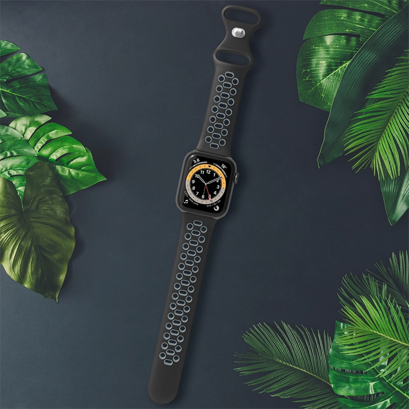 Apple Watch Ultra 49mm Serisi 8/7/5/4/3 için CBIW421 Çift Renkli Silikon Akıllı İzleme Bandı