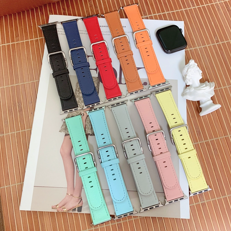CBIW422 Charm Натуральная кожаный ремешок для Apple Watch Britband Series 5 6 3 4