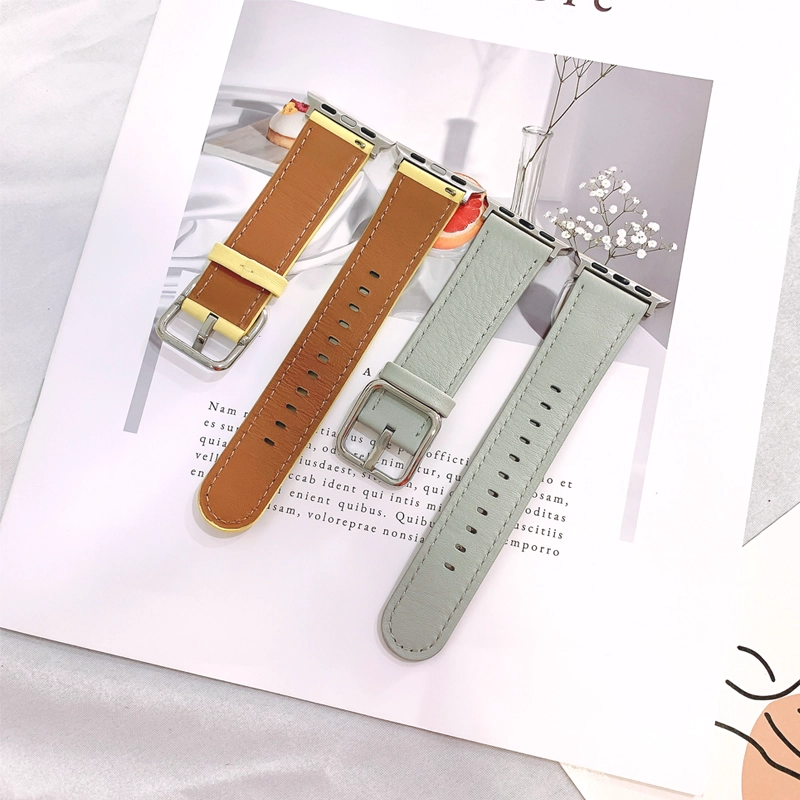 CBIW422 Charm Натуральная кожаный ремешок для Apple Watch Britband Series 5 6 3 4