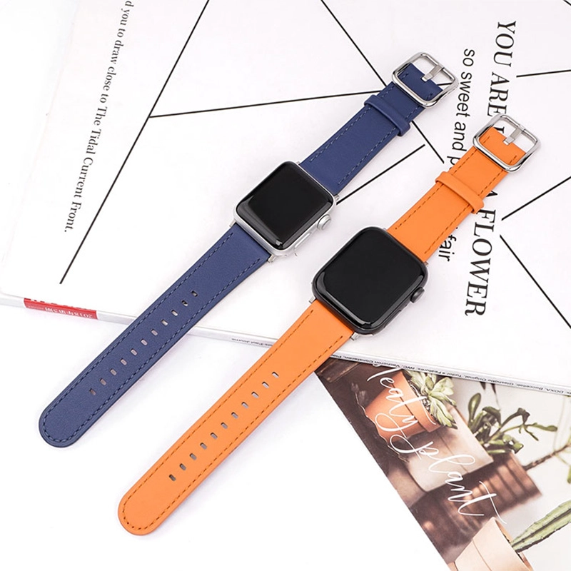 CBIW422 Charm Натуральная кожаный ремешок для Apple Watch Britband Series 5 6 3 4