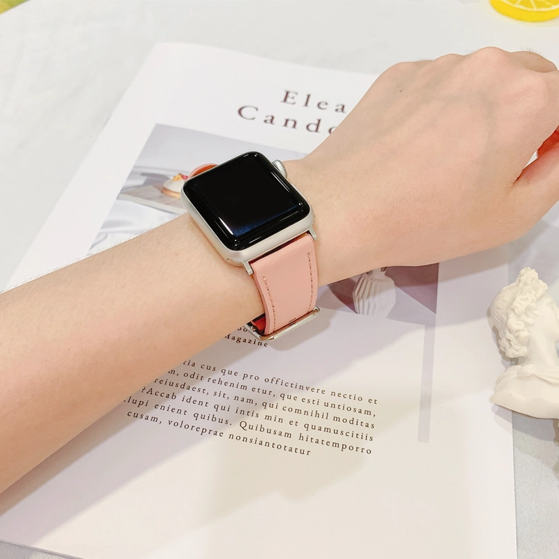 CBIW422 Charm Натуральная кожаный ремешок для Apple Watch Britband Series 5 6 3 4