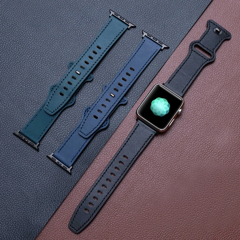 CBIW447 Moda Correas de reloj de cuero genuino para Apple Watch Series 7 Bands Strap para iWatch 41mm 45mm 38mm 40mm 42mm 44mm