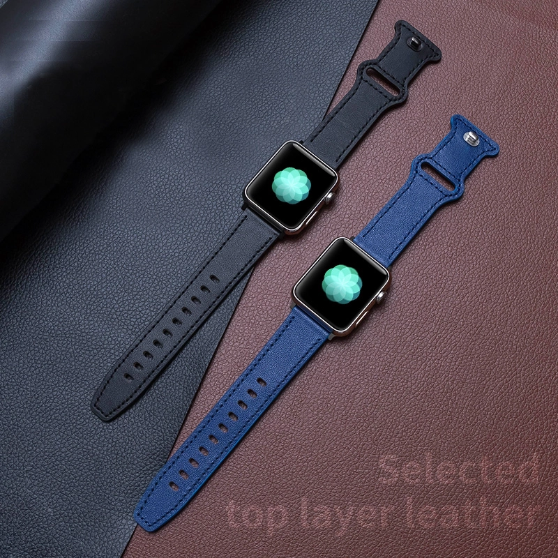 CBIW447 Moda Correas de reloj de cuero genuino para Apple Watch Series 7 Bands Strap para iWatch 41mm 45mm 38mm 40mm 42mm 44mm