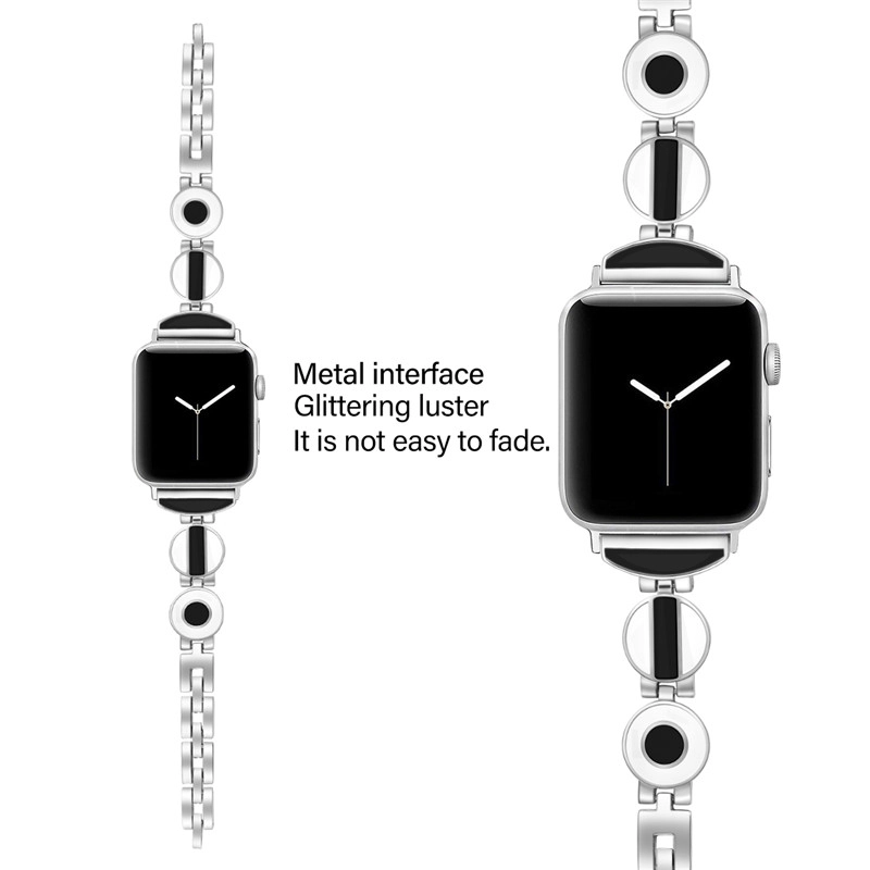 CBIW45 Fashion Circular Link Metal Watch Strap For Apple Watch Band