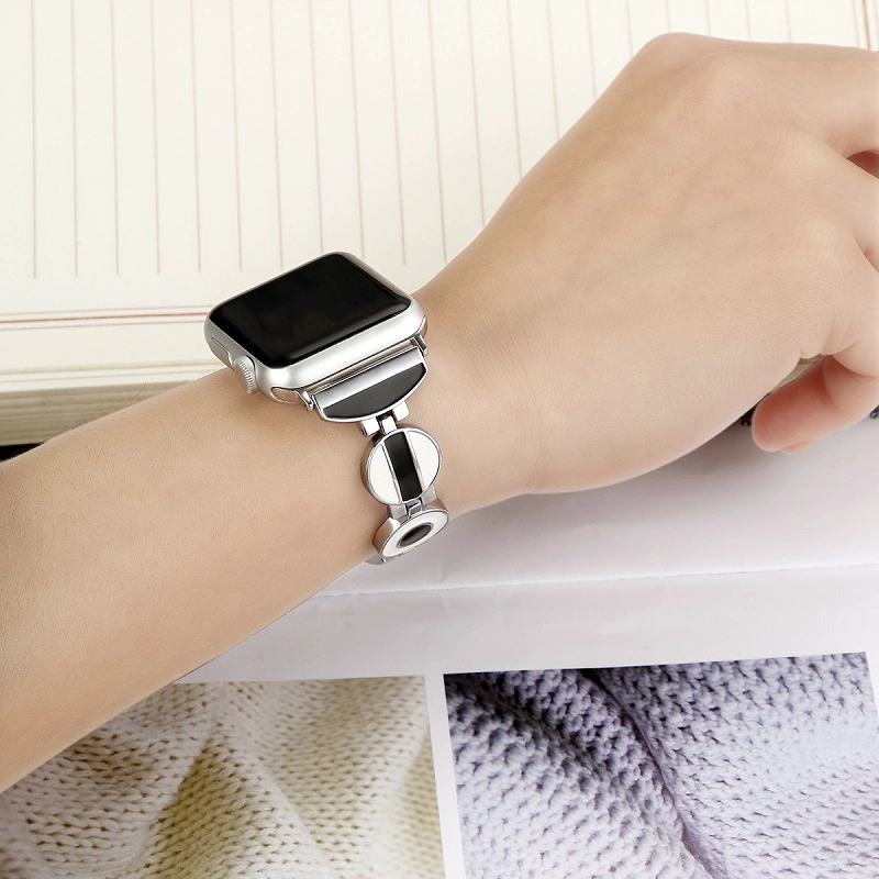CBIW45 Fashion Circular Link Metal Watch Strap For Apple Watch Band