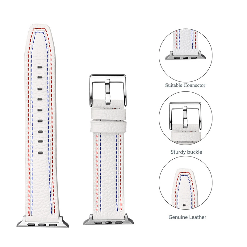 CBIW451 Designer Luxury Leather Watchband For Apple Watch Series 7 6 5 4 3 SE Watch Leather Strap Band