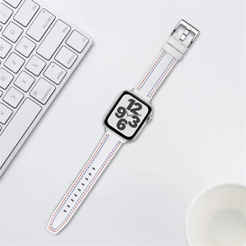 CBIW451 Designer Luxury Leather Watchband For Apple Watch Series 7 6 5 4 3 SE Watch Leather Strap Band