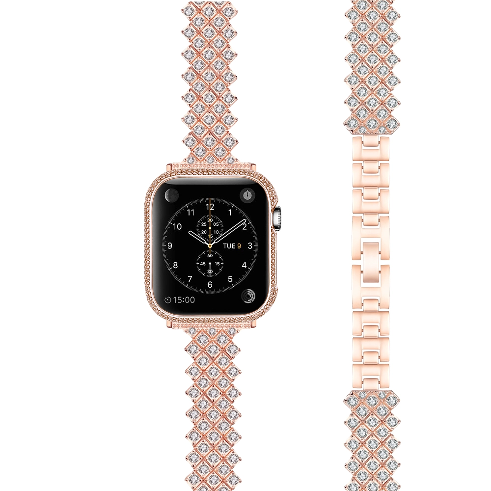CBIW454 Trendybay Charm Bling Diamond Replacement Metal Strap For Apple Watch Band 41mm 45mm 42mm 38mm 40mm 44mm