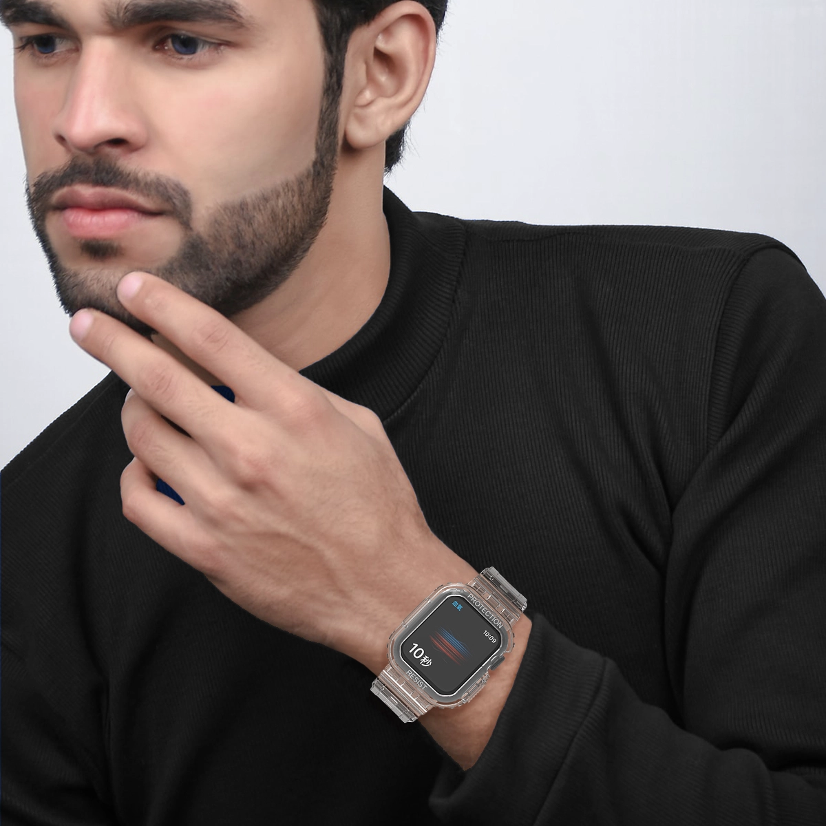 CBIW456 Transparent Clear TPU Watch Band Correa para la serie de relojes Apple 7 45mm 41mm