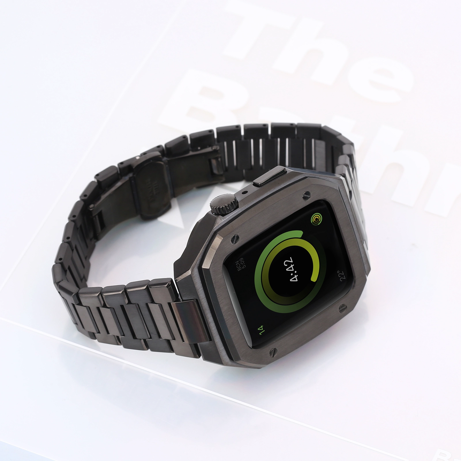 CBIW457 Luxury Stainless Steel Case + Band For Apple Watch 38mm 40mm 42mm 44mm
