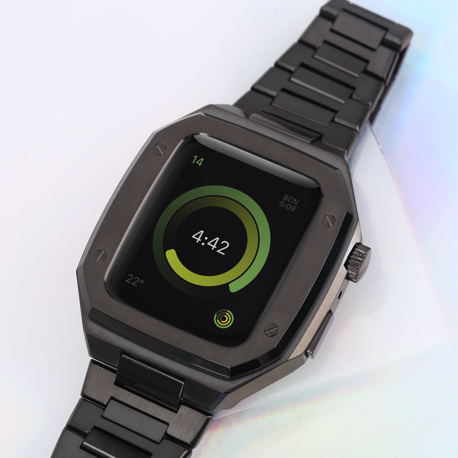 CBIW457 Luxury Stainless Steel Case + Band For Apple Watch 38mm 40mm 42mm 44mm