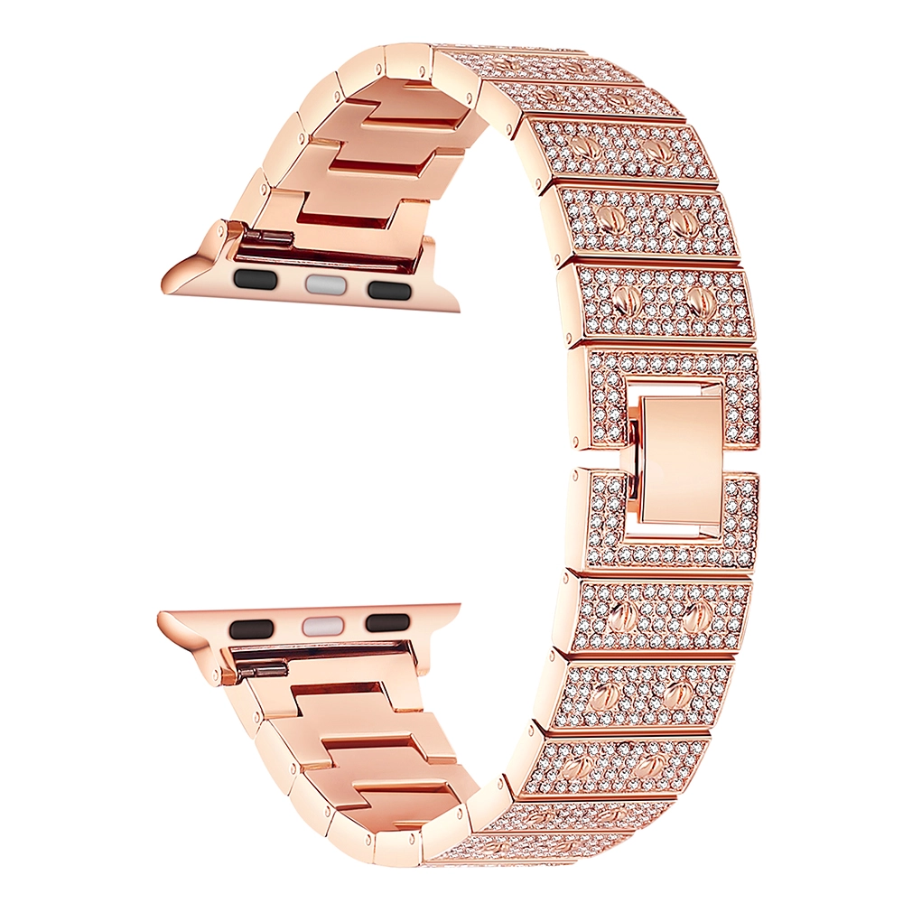 CBIW459 Apple Watch Serisi için Rhinestone Metal Bantları 6 5 4 3 Akıllı İzle Sapanlar Metal Çerçeve