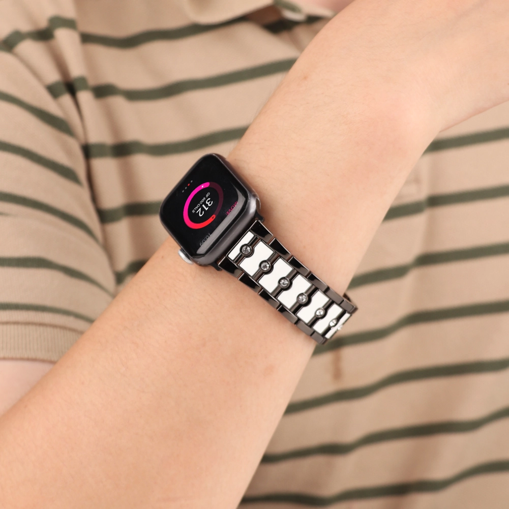 CBIW460 Correa de reloj de metal de aleación de doble color para Apple Watch 38/40/41 mm 42/44/45/49 mm