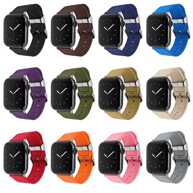 CBIW464 22 mm Ancho de la correa de pulseras de nylon de lona para reloj de manzana Banda de nylon 38/40 / 41mm 42/44 / 45mm