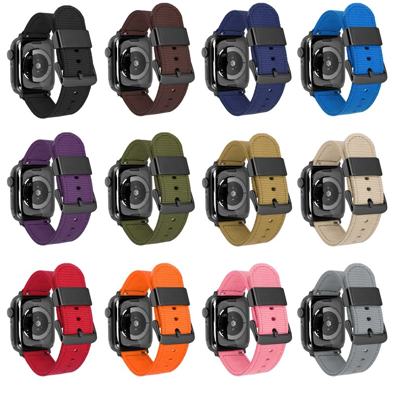 CBIW464 22 mm Ancho de la correa de pulseras de nylon de lona para reloj de manzana Banda de nylon 38/40 / 41mm 42/44 / 45mm