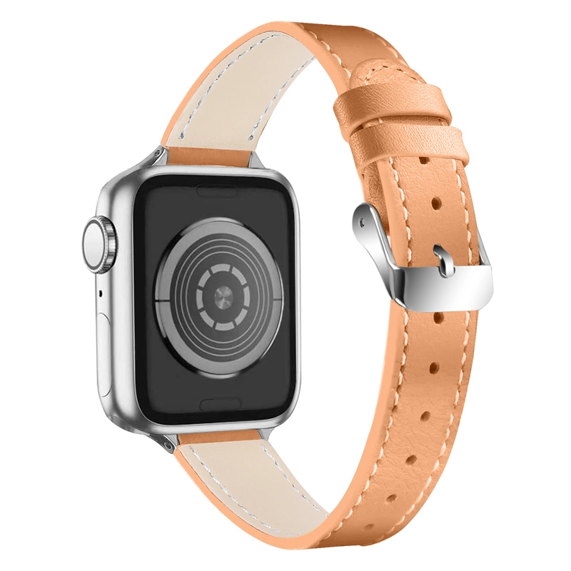 CBIW468 Banda de reloj de cuero genuino para Apple Iwatch Series 7 6 5 4 3 2 1 SE