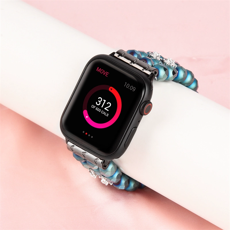 CBIW470 Bling Bling Beads Pulsera de joyería Correa de reloj para Apple Watch 41mm 45mm 40mm 38mm 42mm 44mm