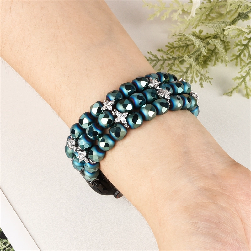 CBIW470 Bling Bling Beads Pulsera de joyería Correa de reloj para Apple Watch 41mm 45mm 40mm 38mm 42mm 44mm