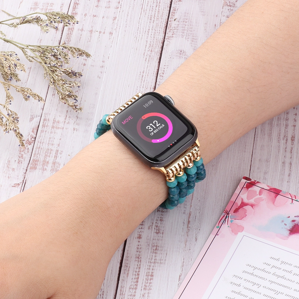 CBIW471 Kristall-Perlen-Armband-Armbanduhr für Apple iWatch Serie 06.05.4.4/3/2 SE