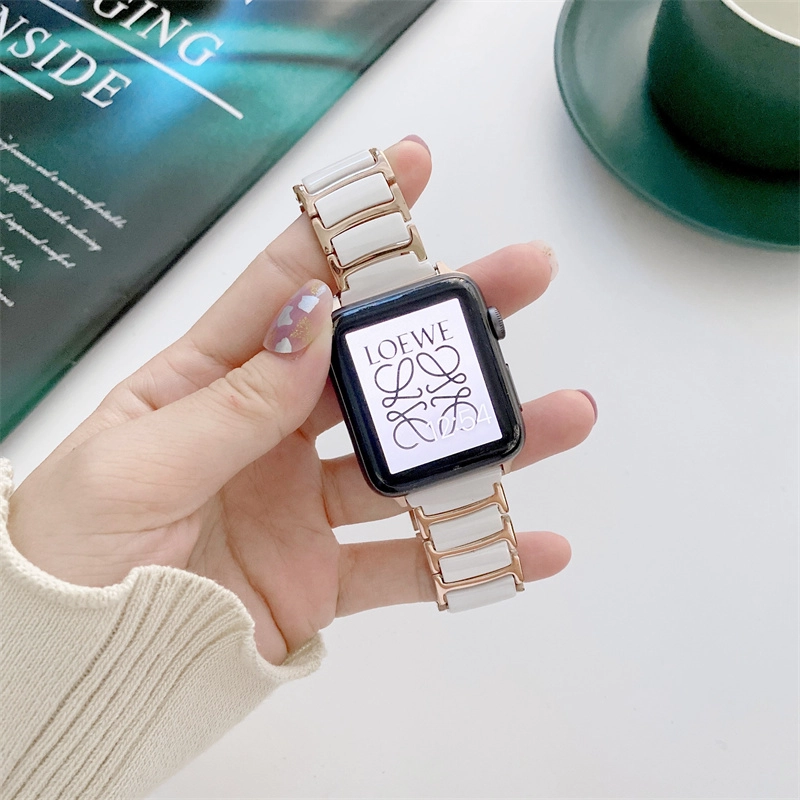 CBIW472 Edelstahl-Keramik-Uhr-Uhr-Band-Strap für Apple Watch 06.05.4.4/3/2/1