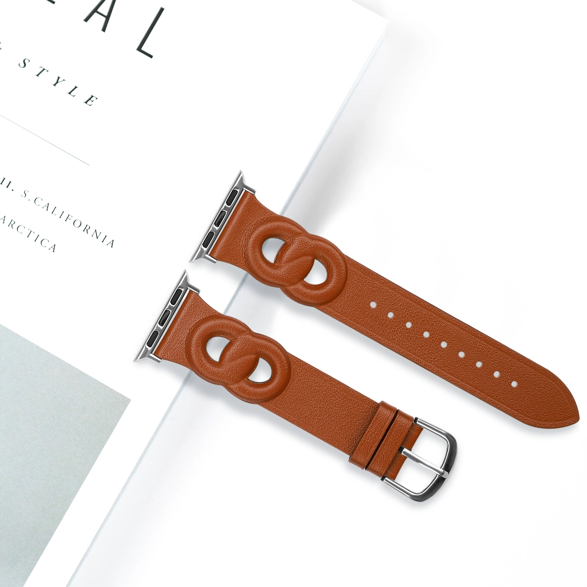 CBIW483 럭셔리 디자인 정품 가죽 시계 스트랩 밴드 애플 시계 44mm 40mm 41mm 45mm 38mm 42mm